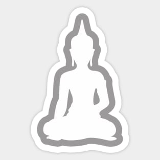 Grey and White Buddha Sticker